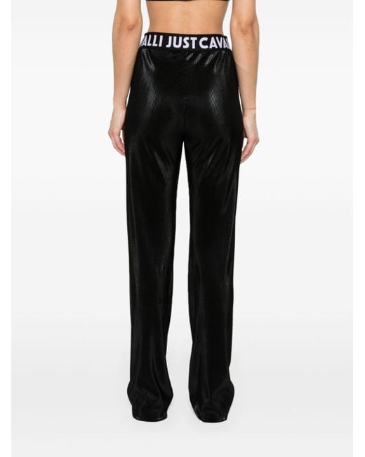 Pantaloni con banda logo di Just Cavalli in Black