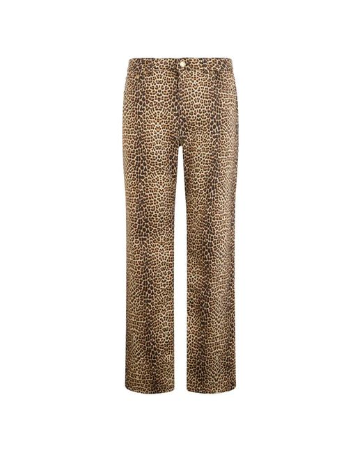 Roberto Cavalli Natural Leopard Print Trousers
