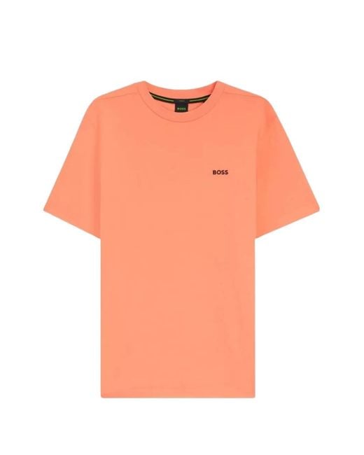 Boss Orange Stretch-Cotton T-Shirt With Logo Detail for men