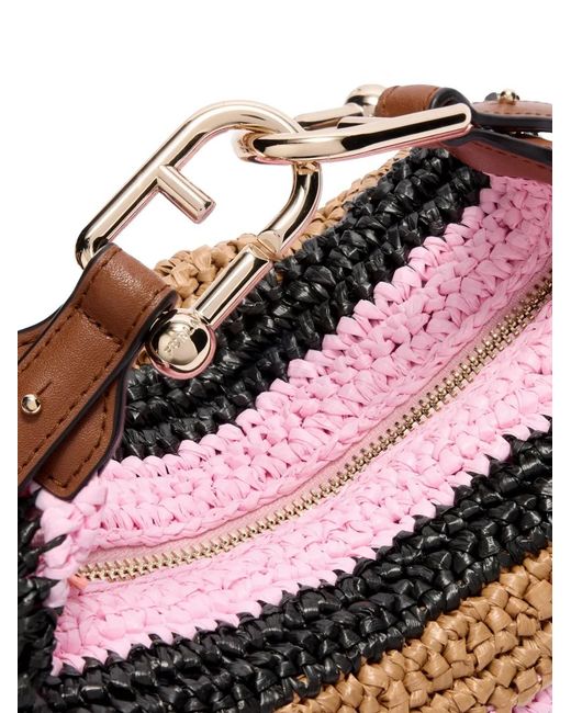 Furla White Tonie Striped Shoulder Bag