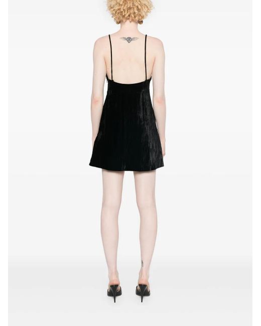 Saint Laurent Black Velvet Mini Dress