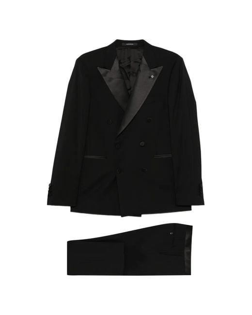 Tagliatore Black Double-Breasted Suit for men