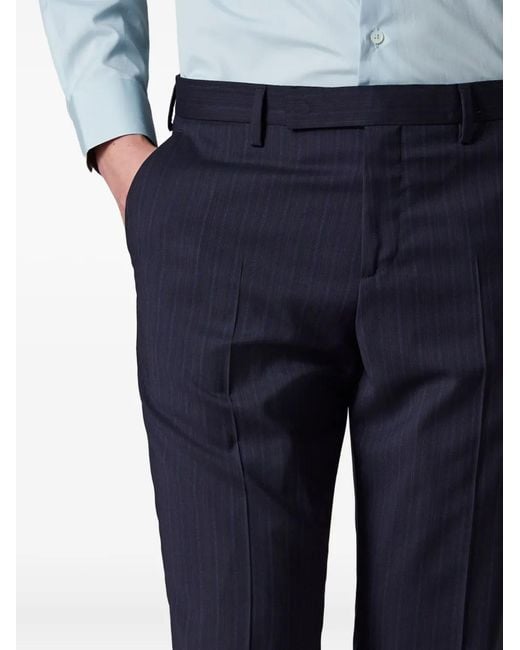 Paul Smith Blue Pinstriped Trousers for men