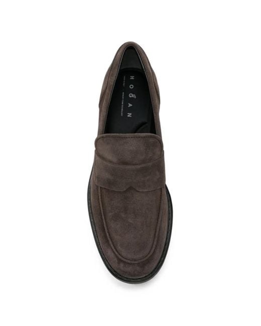 Hogan Black Suede Loafers for men