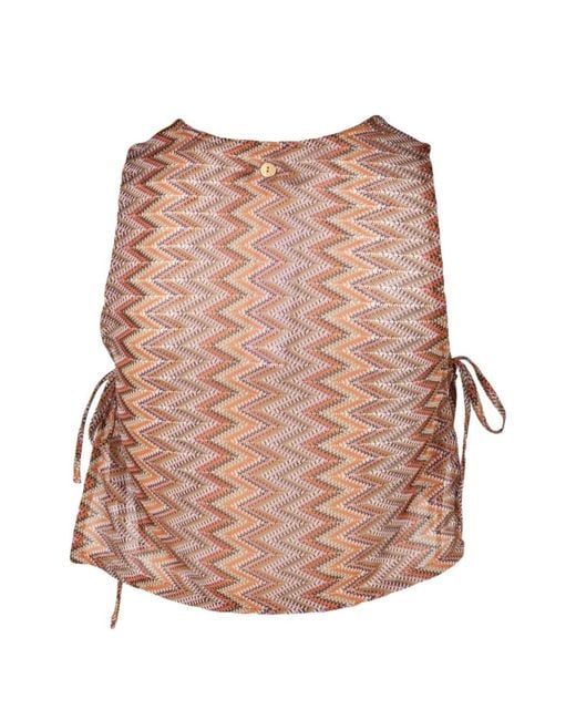 Palmacea Pink Zuria Zigzag-Pattern Top