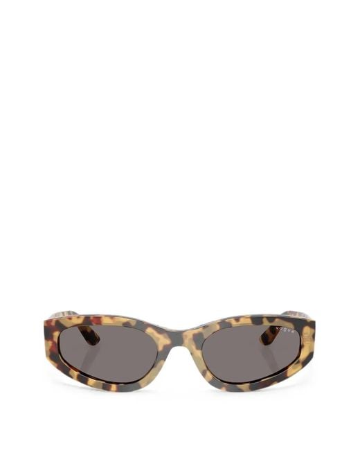 Vogue Eyewear Gray Tortoiseshell-Effect Geometric-Frame Sunglasses