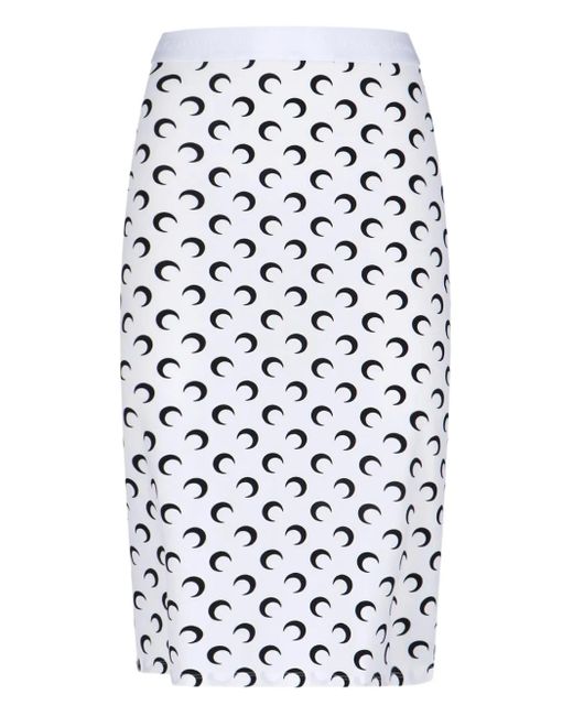 MARINE SERRE White Moon Midi Skirt