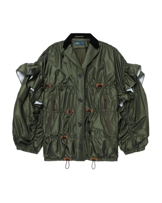 Kolor Green Ruffled Button-Up Jacket