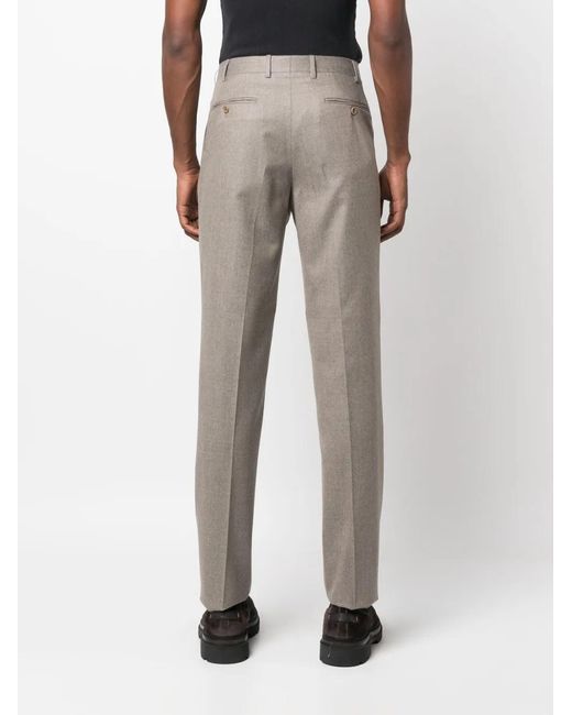Canali Gray Slim-Cut Wool Chinos for men