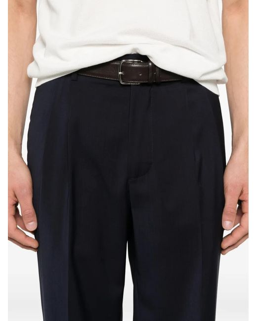 Barena Blue Drapier Pleated Trousers for men