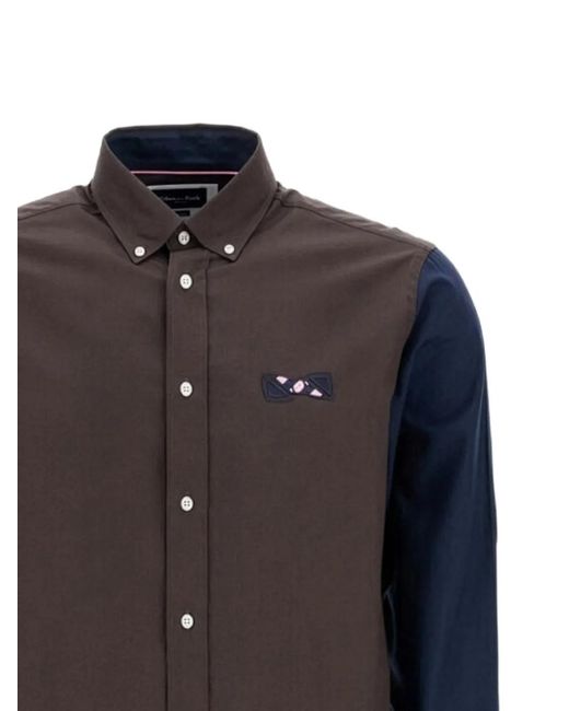 Eden Park Black Colourblock Button-Down Shirt for men
