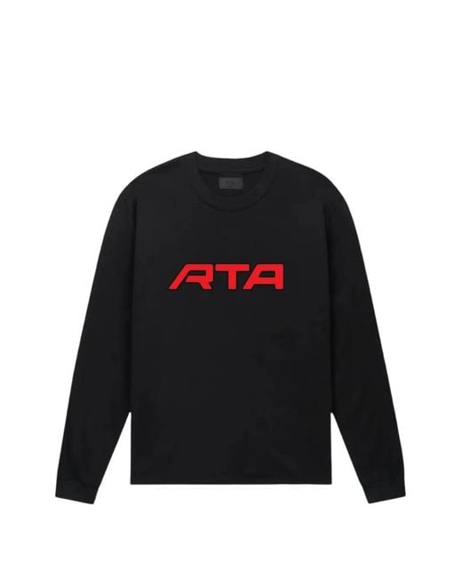 RTA Black Lawrence Logo Long-Sleeve T-Shirt for men