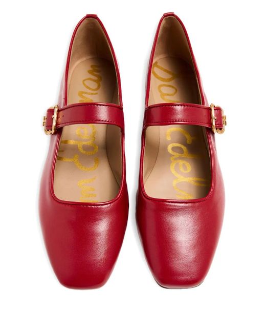 Sam Edelman Red Michaela Buckle-Strap Ballet Flats