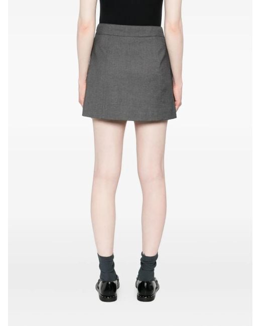 DUNST Gray High-Waisted A-Line Skirt