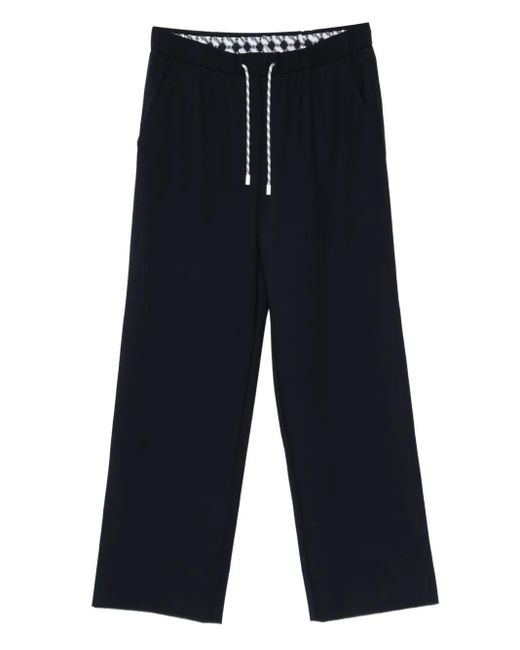 Marc Cain Blue Drawstring Straight-Leg Trousers