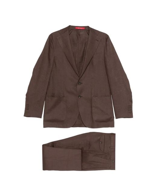Bagnoli Sartoria Napoli Brown Single-Breasted Suit for men