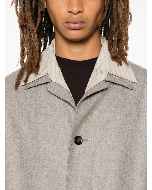 Zegna White Alpe Wool Cupro Button-Up Shirt Jacket for men