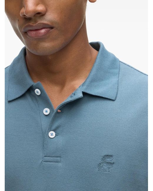 Karl Lagerfeld Blue Kameo Logo Pique Polo Shirt for men