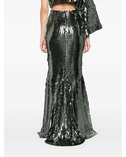 ‎Taller Marmo Black Sequinned Maxi Skirt
