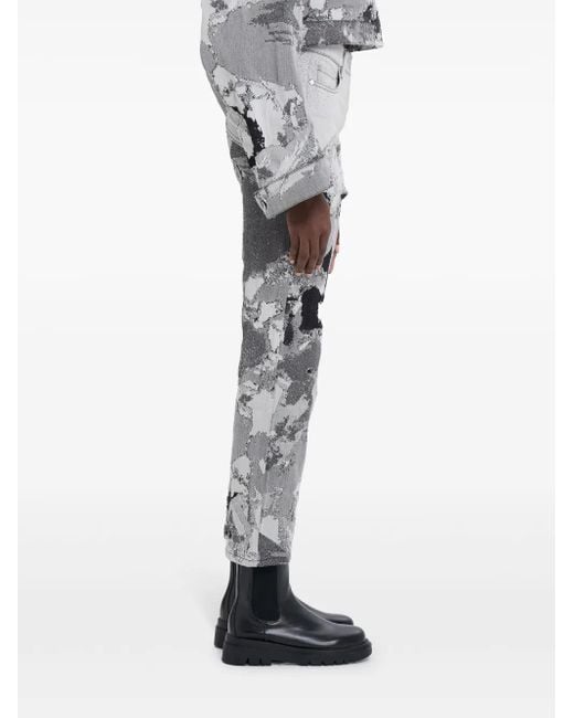 Ports 1961 Gray Abstract-Pattern Jeans