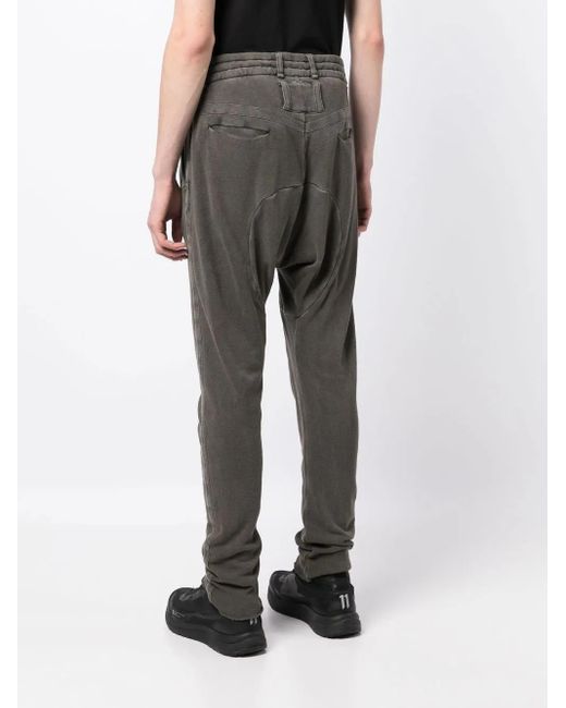 Masnada Gray Drawstring-Waist Drop-Crotch Trousers for men