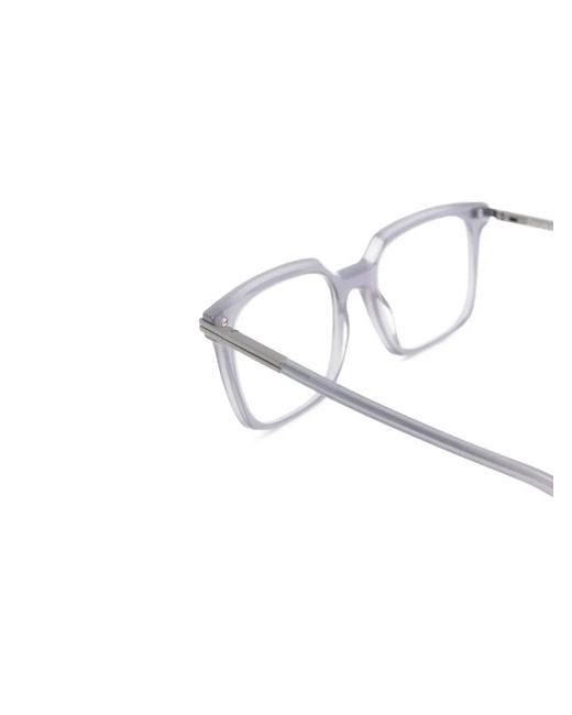Zegna Gray Rectangle-Frame Glasses