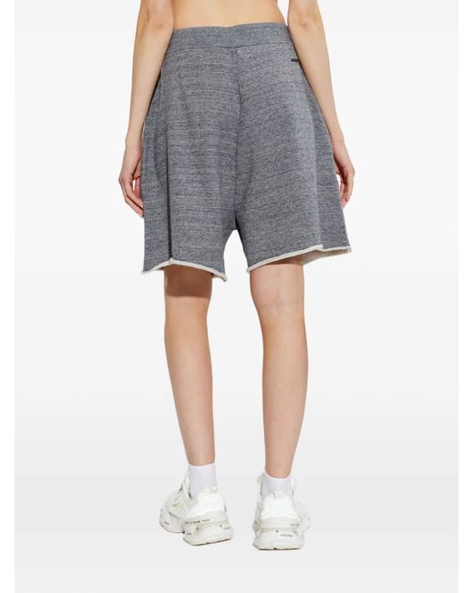 DSquared² Gray Appliqué Frayed Shorts