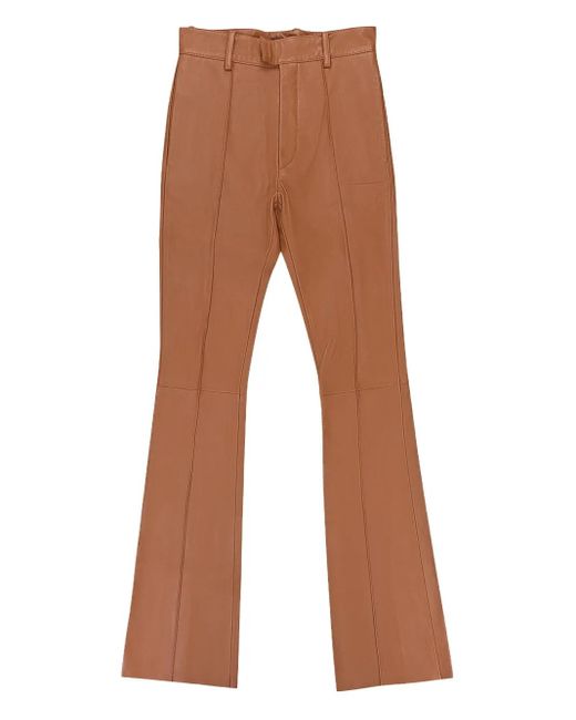 Amiri Brown Leather Trousers for men