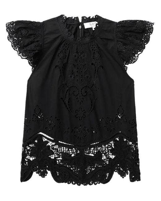 Blouse Gianna Sea en coloris Black