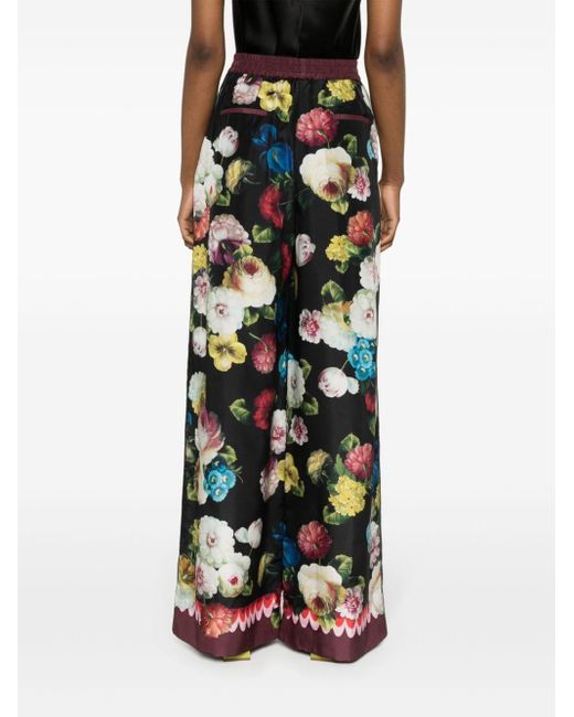Pantalon ample à fleurs Dolce & Gabbana en coloris Black
