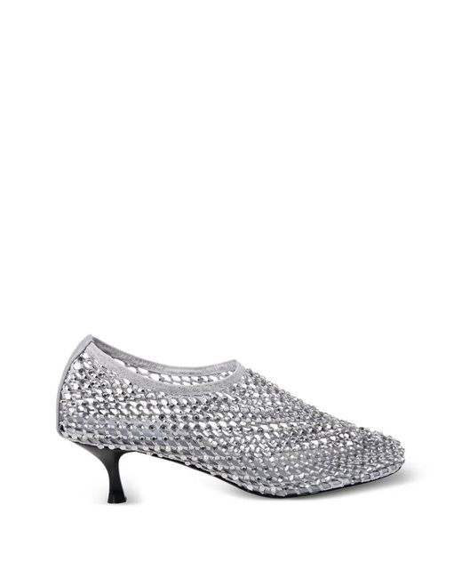 strategia shoes Gray Connie Embellished Net Pumps