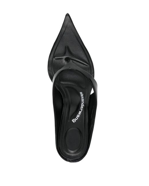 Alexander Wang ☆ブラック Irina 90mm ミュール Alexander Wang Irina 90mm Pointy Toe Sandal In Calf Leather