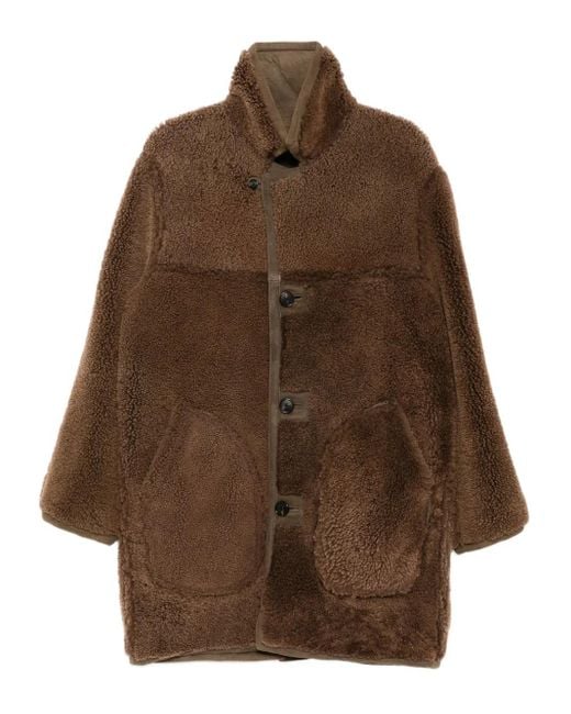 Bode Wendbarer Mantel Aus Shearling in Brown für Herren