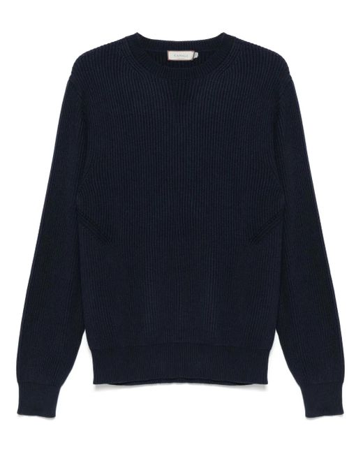 メンズ Canali リブニット セーター Blue