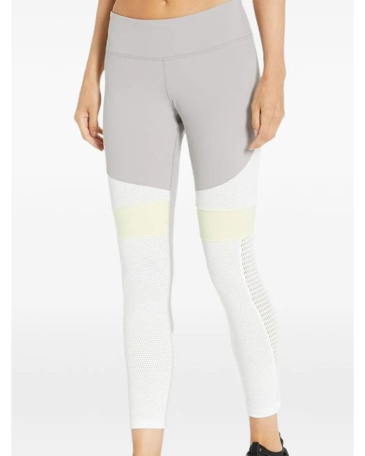 Reebok Gray Colour-Block Mesh Leggings