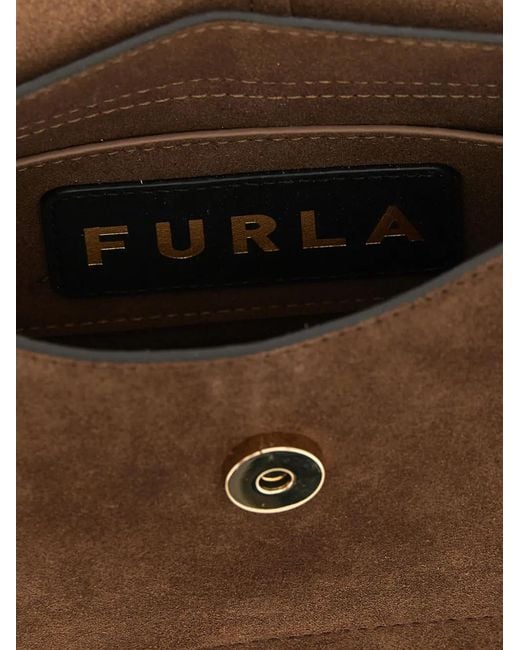 Furla Brown Flow Arco Buckle Tote Bag