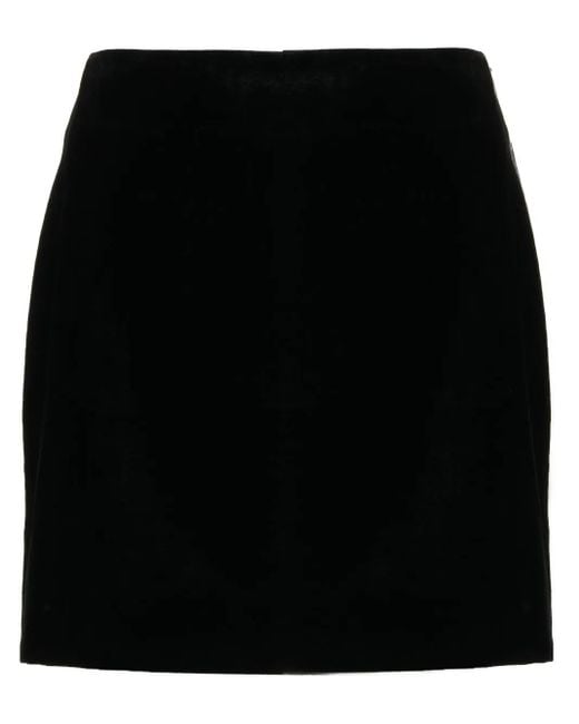 Ermanno Scervino Black Vevlvet A-Line Mini Skirt