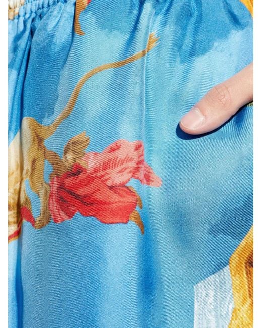 Versace White Gallery Silk Shorts for men