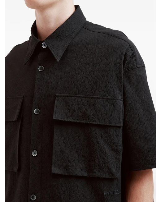 Izzue Blue Flap-Pocket Short -Leeve Shirt for men