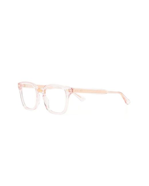 Gucci White Rectangle-Frame Glasses