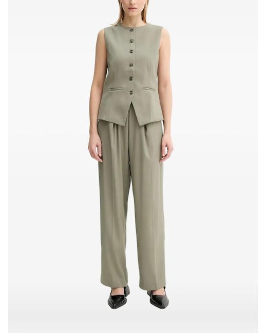 Samsøe & Samsøe Green Saruma Button-Front Sleeveless Top