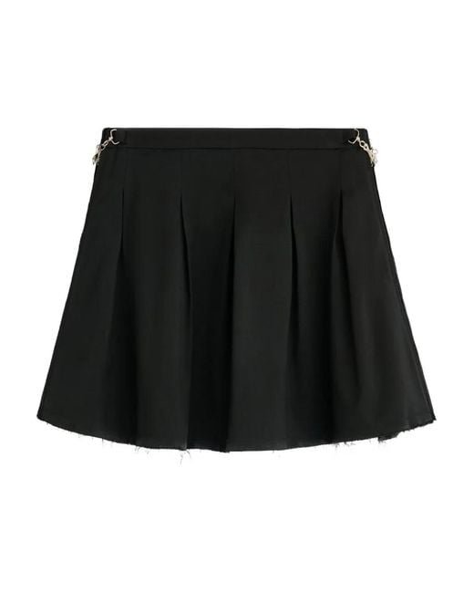 Our Legacy Black Object Frayed Pleated Skirt