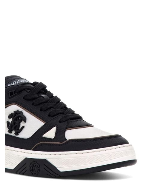Roberto Cavalli Black Colour-Block Sneakers for men
