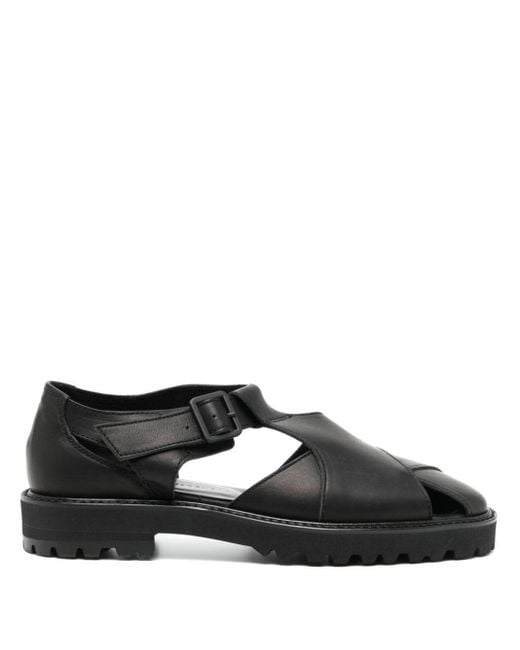 Y's Yohji Yamamoto Black Gurkha Leather Sandals