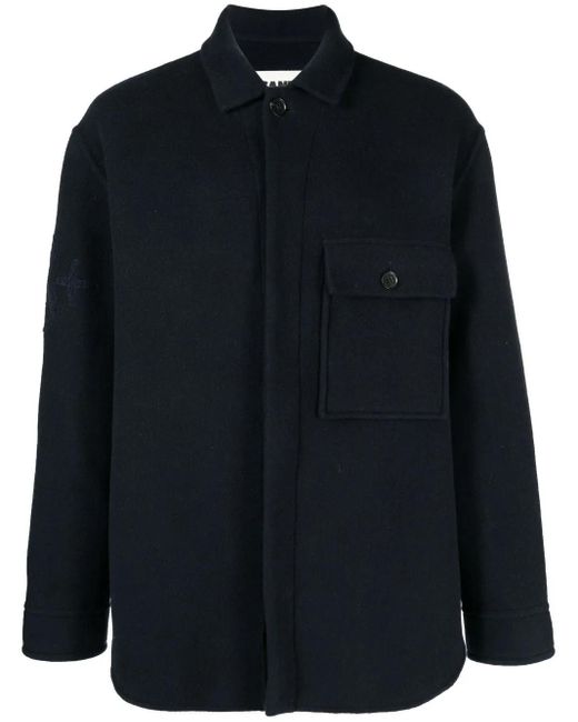 Jil Sander Hemdjacke Mit Logo-Stickerei in Blue für Herren