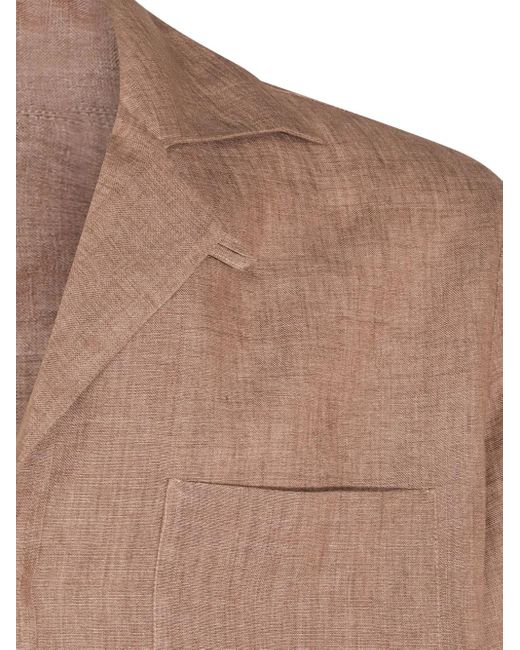 メンズ Lardini リネンシャツ Brown