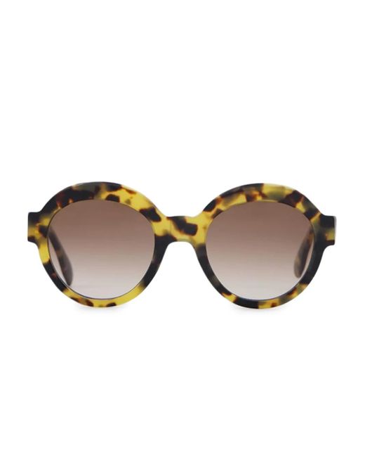 Emmanuelle Khanh Brown Round-Frame Sunglasses