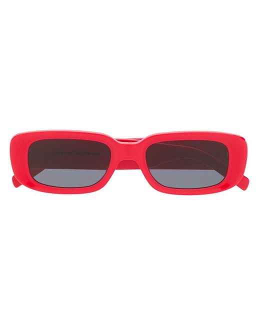 Off-White c/o Virgil Abloh Red Small Square Frame Sunglasses