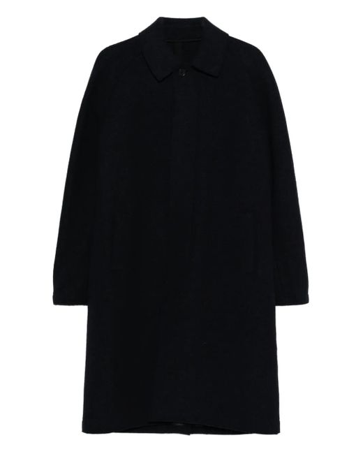 Harris Wharf London Black Raglan-Sleeve Buttoned Coat for men