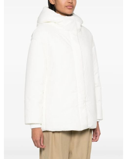 Herno White Slouch-Hood Puffer Jacket